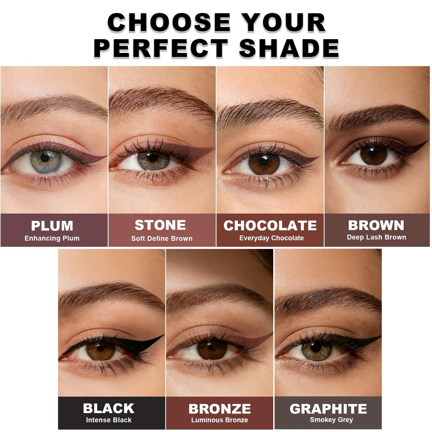 Okerker Graphite Gel Eyeliner Pencil, Waterproof Smudge-proof Long Lasting Graphite Eye Liner, High-Pigmented Smooth Creamy Formula for Mature Women, Eyes Makeup Pen with Sharpener