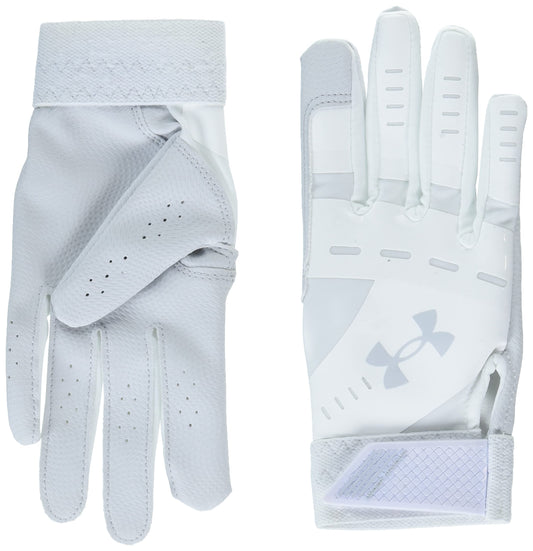 Under Armour Womens Radar Softball Gloves , (100) White / White / Halo Gray , Small