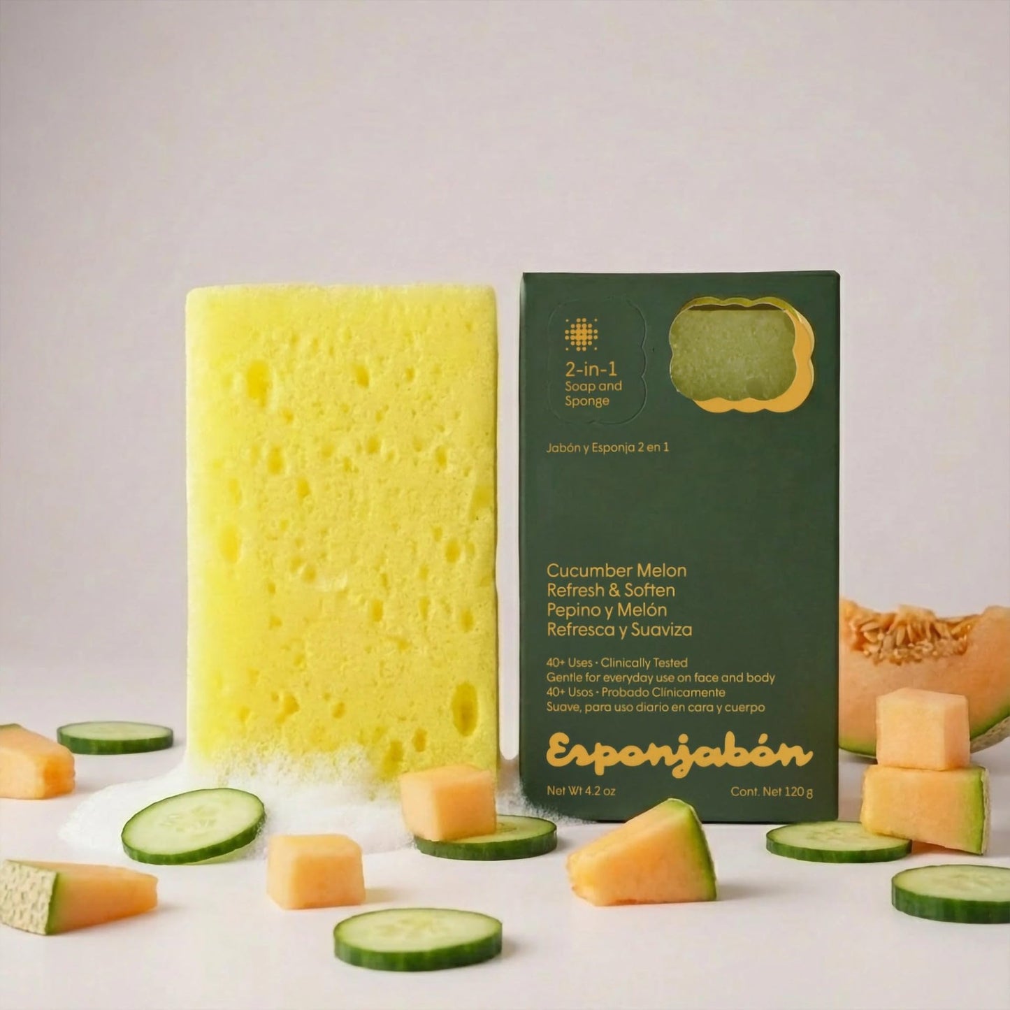 T.Taio Esponjabon Soap Sponge Variety Pack - Shower Scrubber & Bath Wash Scrub - Massage Face - Bathroom Accessories - Mother of Pearl, Aloe Vera, Lavender, Charcoal, Cucumber-Melon, Oatmeal (6 Pack)