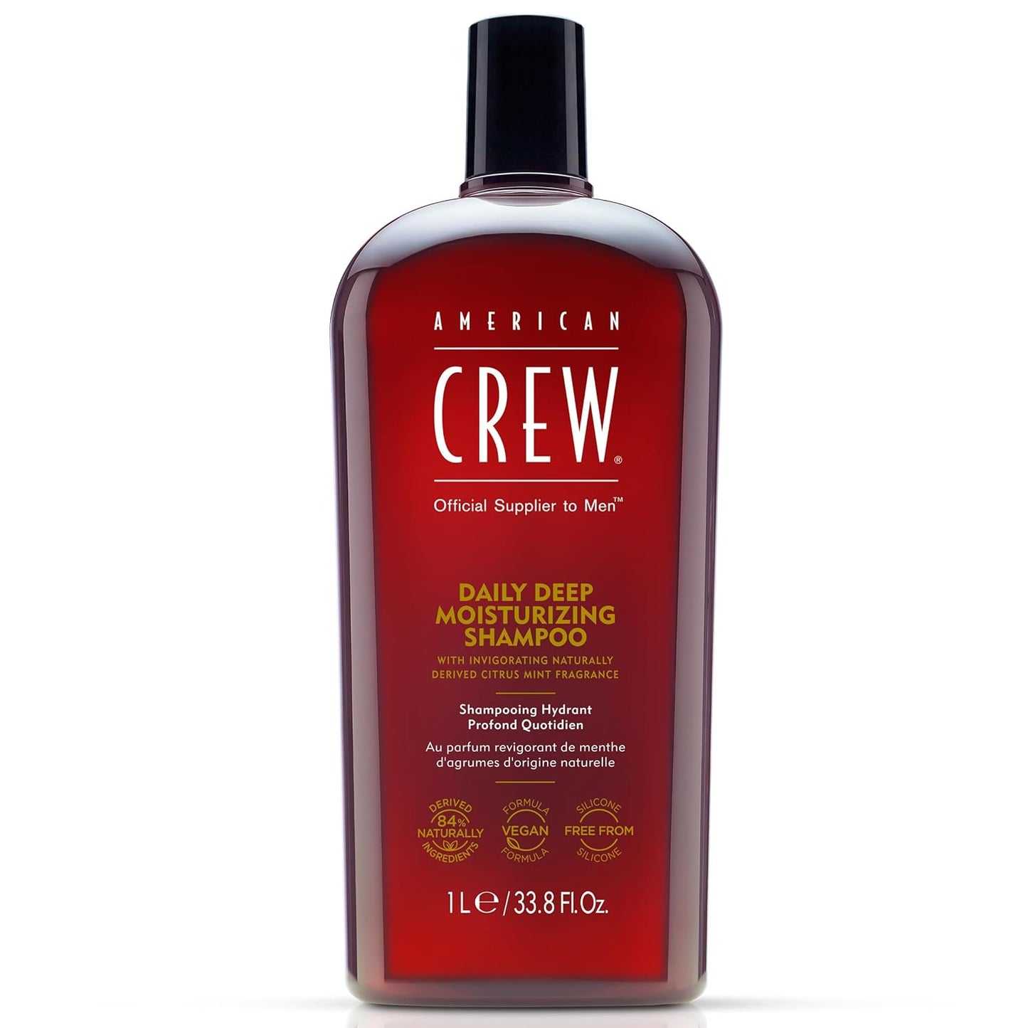 American Crew Shampoo for Men - Daily Deep Moisturizer, Vegan Citrus Mint Formula | 33.8 Fl Oz