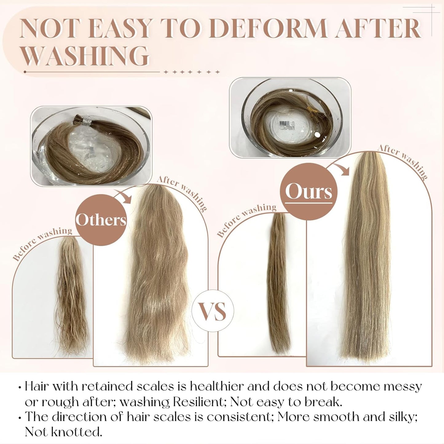 Microlink Hair Extensions - Human Hair 18 Inch D7/60 Blonde Brown | Soft, Glossy, Durable Microbead Loops
