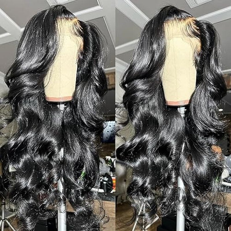 Body Wave Lace Front Wigs Human Hair 13x4 HD Transparent Lace Front Wigs Human Hair Pre Plucked 180 Density Brazilian Virgin Human Hair Glueless Wig for Women Natural Hairline 18 Inch