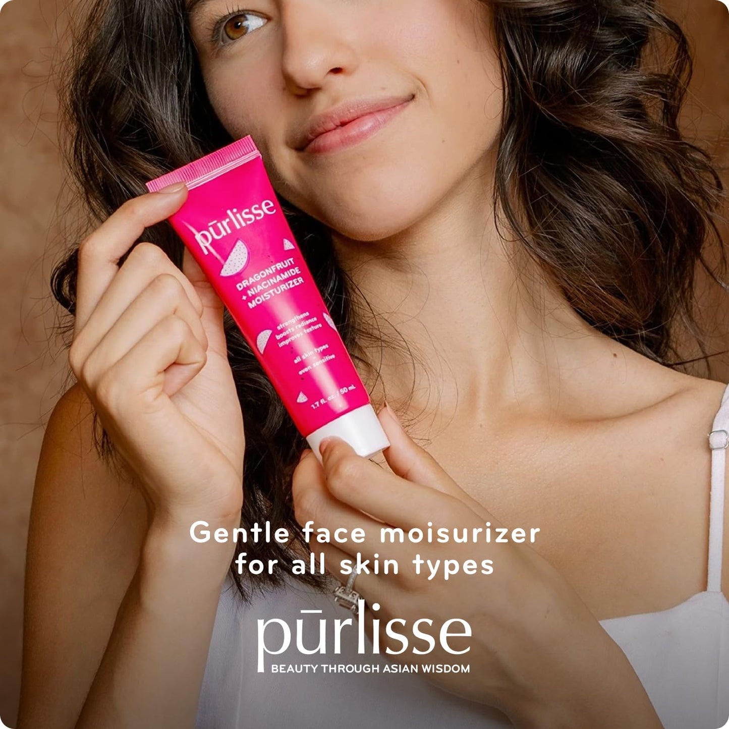 pūrlisse Dragonfruit + Niacinamide Hydrating Face Moisturizer - Face Moisturizer for Radiance & Improved Texture - Strengthens Skin Barrier, Reduces Blemishes & Fights Signs of Aging (1.7 Fl oz)