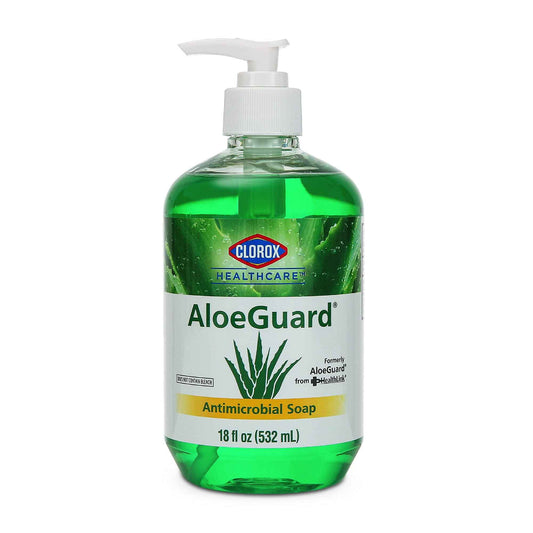 CLOROX Healthcare AloeGuard Antimicrobial Hand Soap for Healthcare Professionals - Liquid Hand Wash for Everyday Use with Aloe Vera to Soothe & Moisturize Hands, 18 Fl Oz