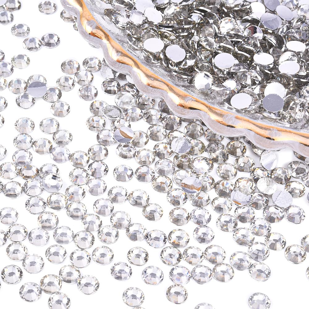 Blinginbox Flatback Rhinestones Bulk,14400pcs Crystal Round Loose Gemstones Glass Rhinestones for Crafts Makeup Nail Art Clothes Shoes DIY Decorations(SS20,4.6-4.8mm,Aquamarine AB)