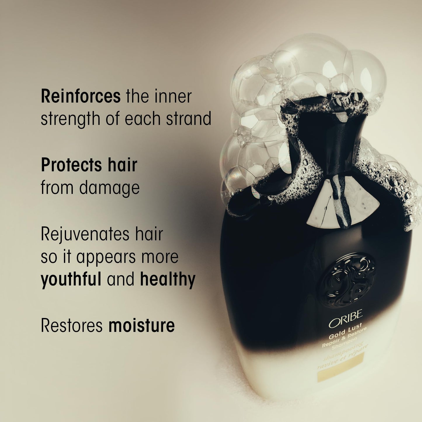 Oribe Gold Lust Repair & Restore Shampoo | Repairing Shampoo for Dry or Damaged Hair | Strengthens, Hydrates, and Restores Radiance for Healthier Hair | 2.5 oz