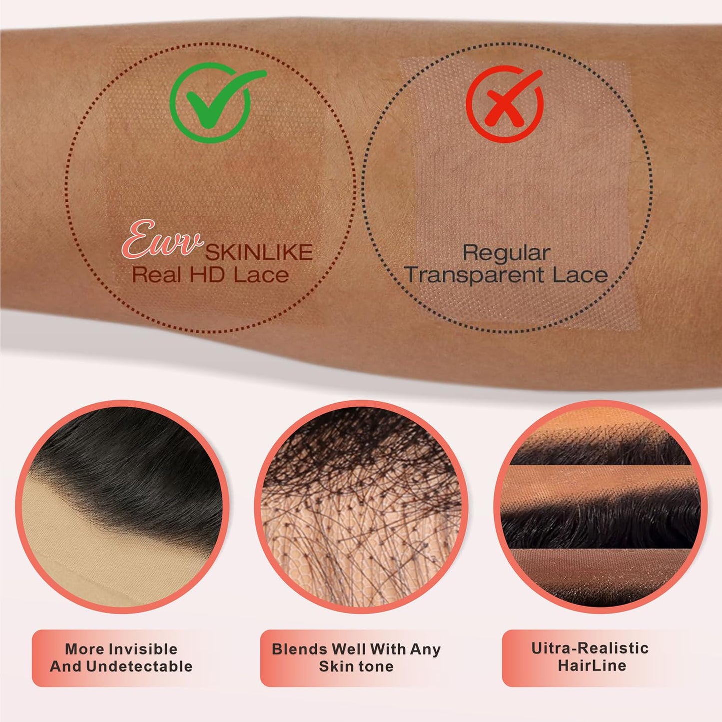 Real HD Lace Closure - Body Wave Human Hair, Invisible Swiss Lace, 14 Inch Natural Hairline