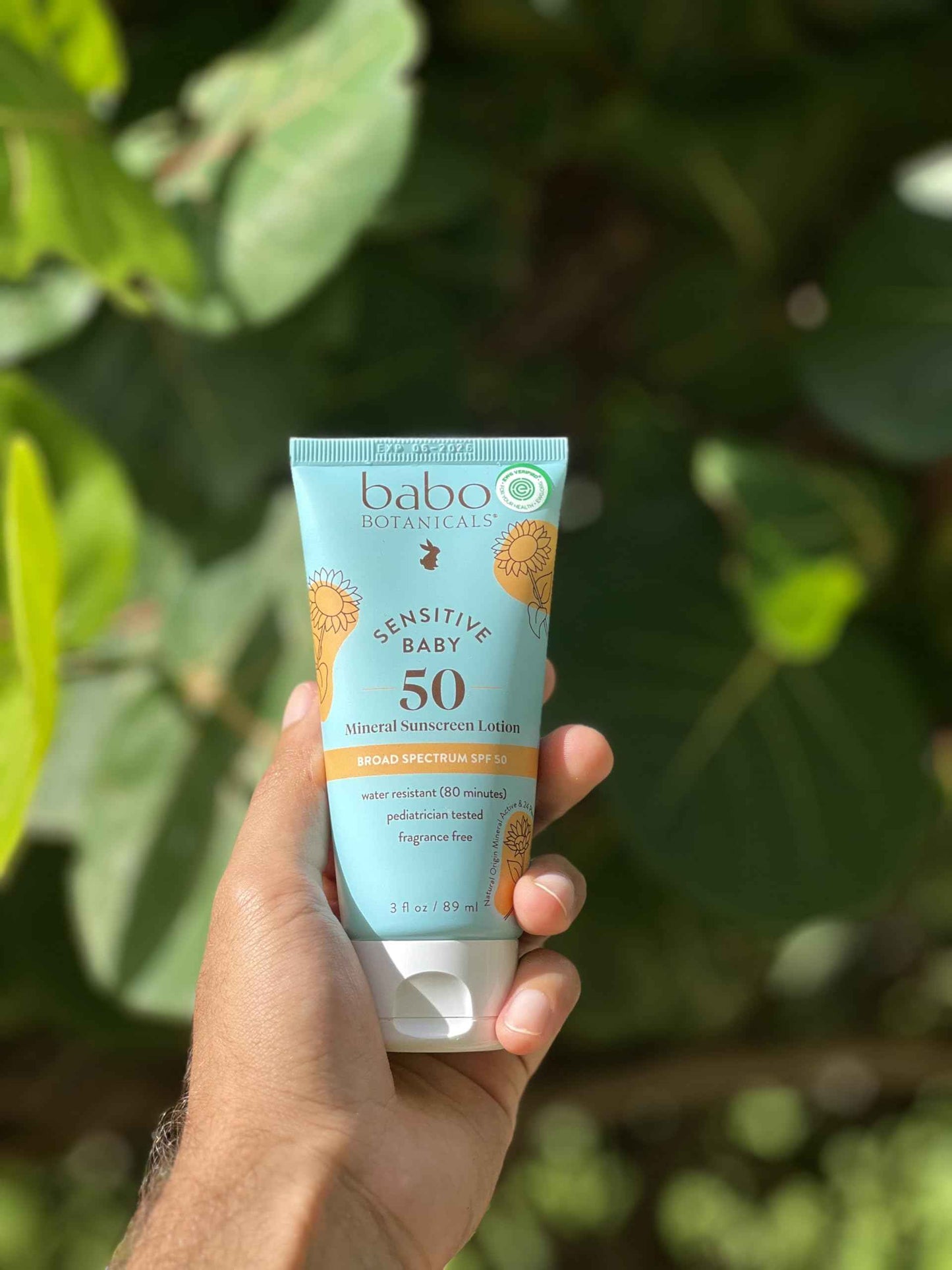 Babo Botanicals Sensitive Baby Mineral Sunscreen Lotion SPF50 - Natural Zinc Oxide - Face & Body - Fragrance-Free - Water-Resistant - EWG Verified - Vegan - Extra Sensitive Skin - For Babies & Kids