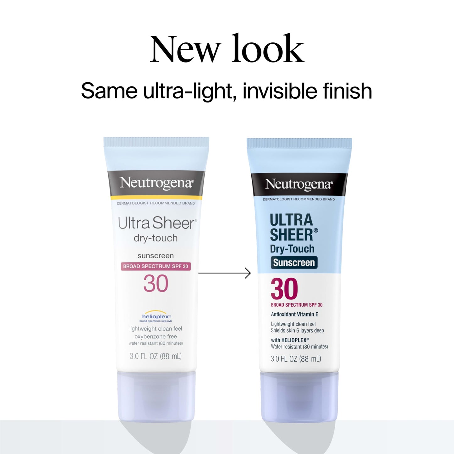 Neutrogena Ultra Sheer Dry-Touch Sunscreen SPF 30 for Face & Body, Lightweight Non Greasy, Broad Spectrum UVA/UVB, No White Cast, Water Resistant (80 Min) Travel Sunscreen Lotion, 3 fl oz, Pack of 3