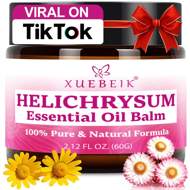 XUEBEIK Helichrysum Multipurpose Balm - Natural Soothing Hydrating Salve with Helichrysum Oil for Thin, Fragile, B-ruised & Aging Skin | Moisturizes & Revitalizes Body & Face - 60G/2OZ