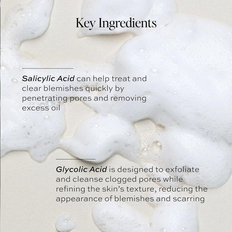 DIME Beauty Creamy Foam Cleanser - Daily Foaming Face Wash with Salicylic Acid & Glycolic Acid - Gentle Exfoliating Cleanser for Acne-Prone & Oily Skin, Vegan, Cruelty-Free, 4 oz / 120 ml