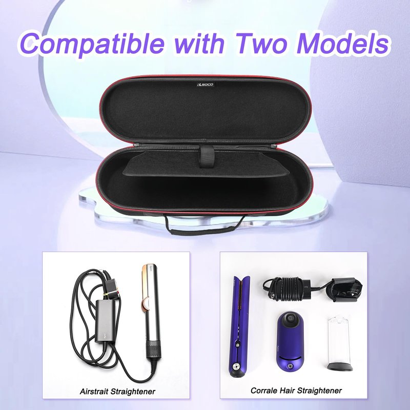 RLSOCO Travel Case for Dyson Airstrait Straightener/Corrale Hair Straightener | Compact Design with YKK Zipper & Scratch Protection (Black)