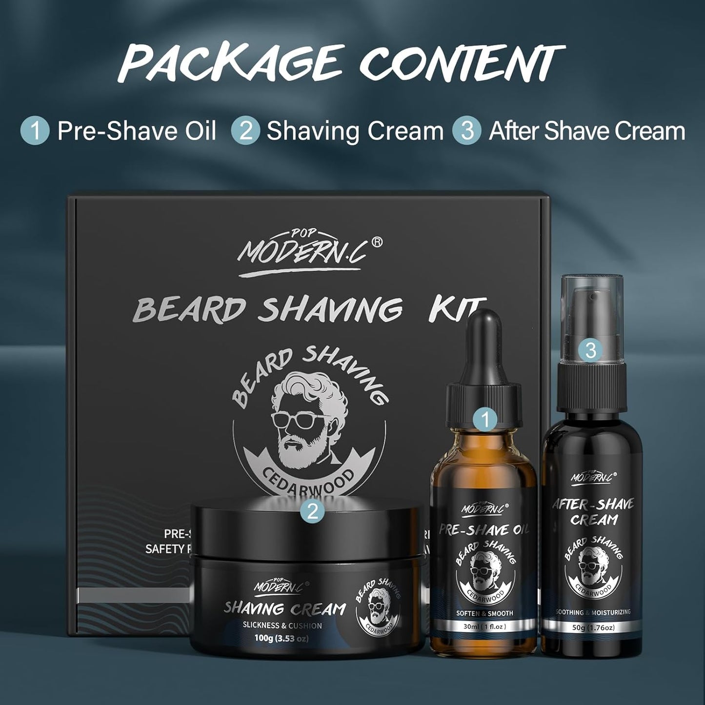 Men's Shaving Kit - 3-Piece Gift Set with Shaving Cream, Pre-Shave Oil & Aftershave | Perfect for Father's Day, Birthdays & Christmas