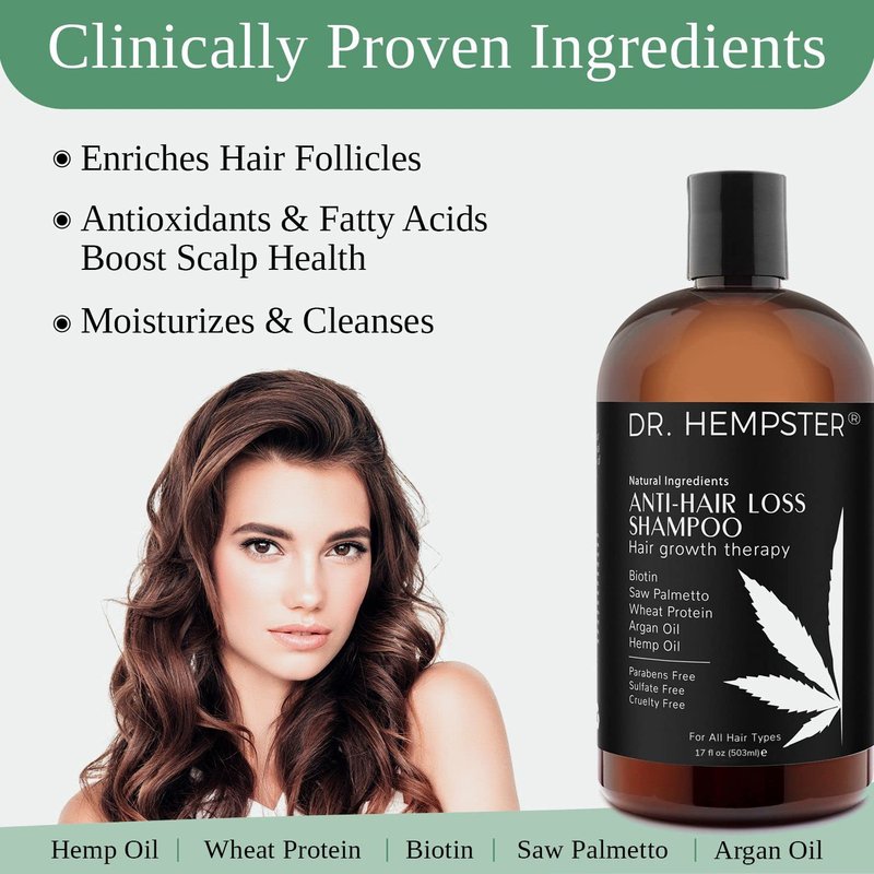Biotin & Hemp Natural Shampoo 2 Pack - Thinning Hair and Hair Loss Treatment - Volumizing Treatments for Women and Men - Hair Growth Shampoo - Paraben & Sulfate Free - for All Hair Types