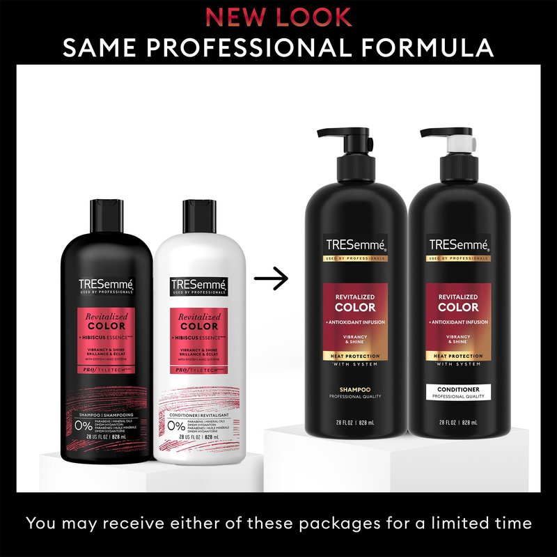 TRESemmé Shampoo and Conditioner, Revitalized Color + Antioxidant Infusion for Color-Treated Hair, Heat Protection, 28 Oz Ea