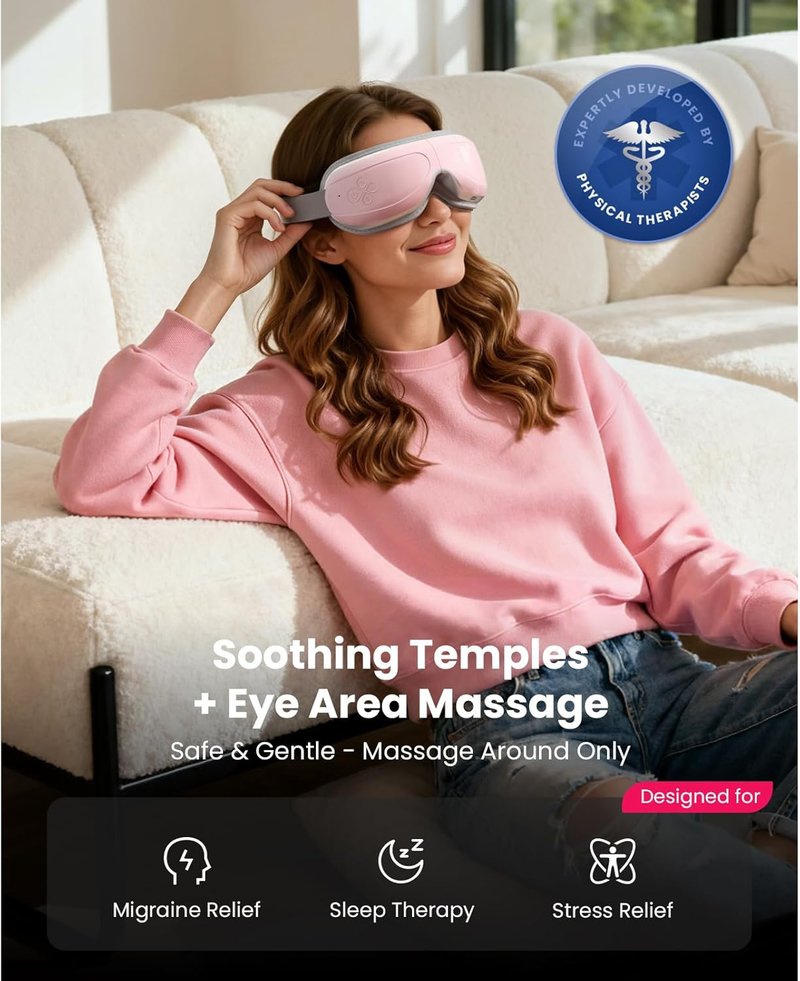 BOB AND BRAD Eye Massager - Heated EyeOasis for Dry Eyes & Headache Relief | Warm Compress for Stress Relief