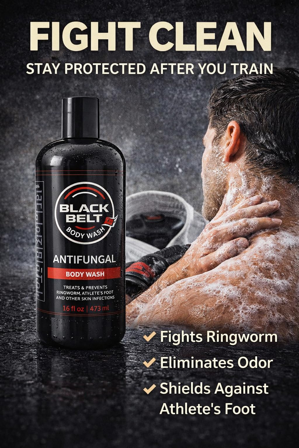 Blackbelt Body Wash - Antifungal Athlete's Body Soap - Prevents and Treats Ringworm, Jock Itch and Athlete's Foot