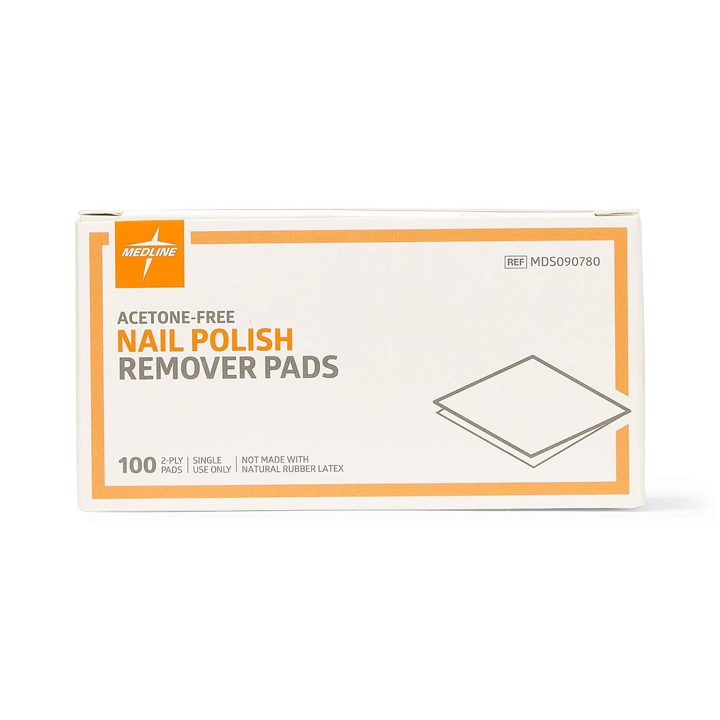 Medline Nail Polish Remover Pads - Acetone Free, Travel-Friendly, Case of 1000