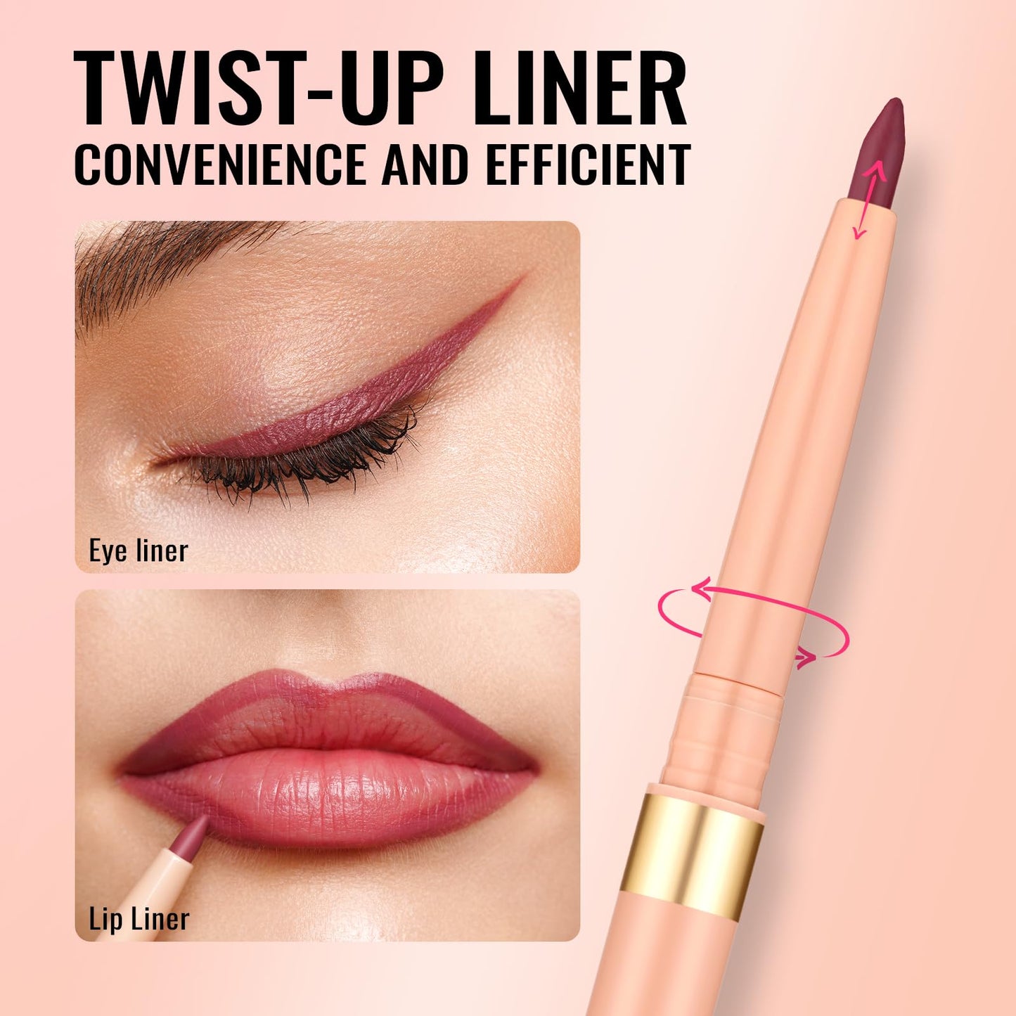 Oulac Blue Eyeliner Pencil, Waterproof Retractable Eye Liner Pen, Smooth and Creamy Eye Makeup for Precision Application Vegan & Cruelty-Free, 10 Free Spirit