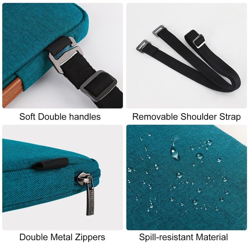 DOMISO 17 inch Laptop Sleeve Protective Case Cover Compatible with 17-17.3 inch HP Dell ASUS Lenovo Chromebook,Waterproof Computer Cases Bag with Shoulder Strap,Teal