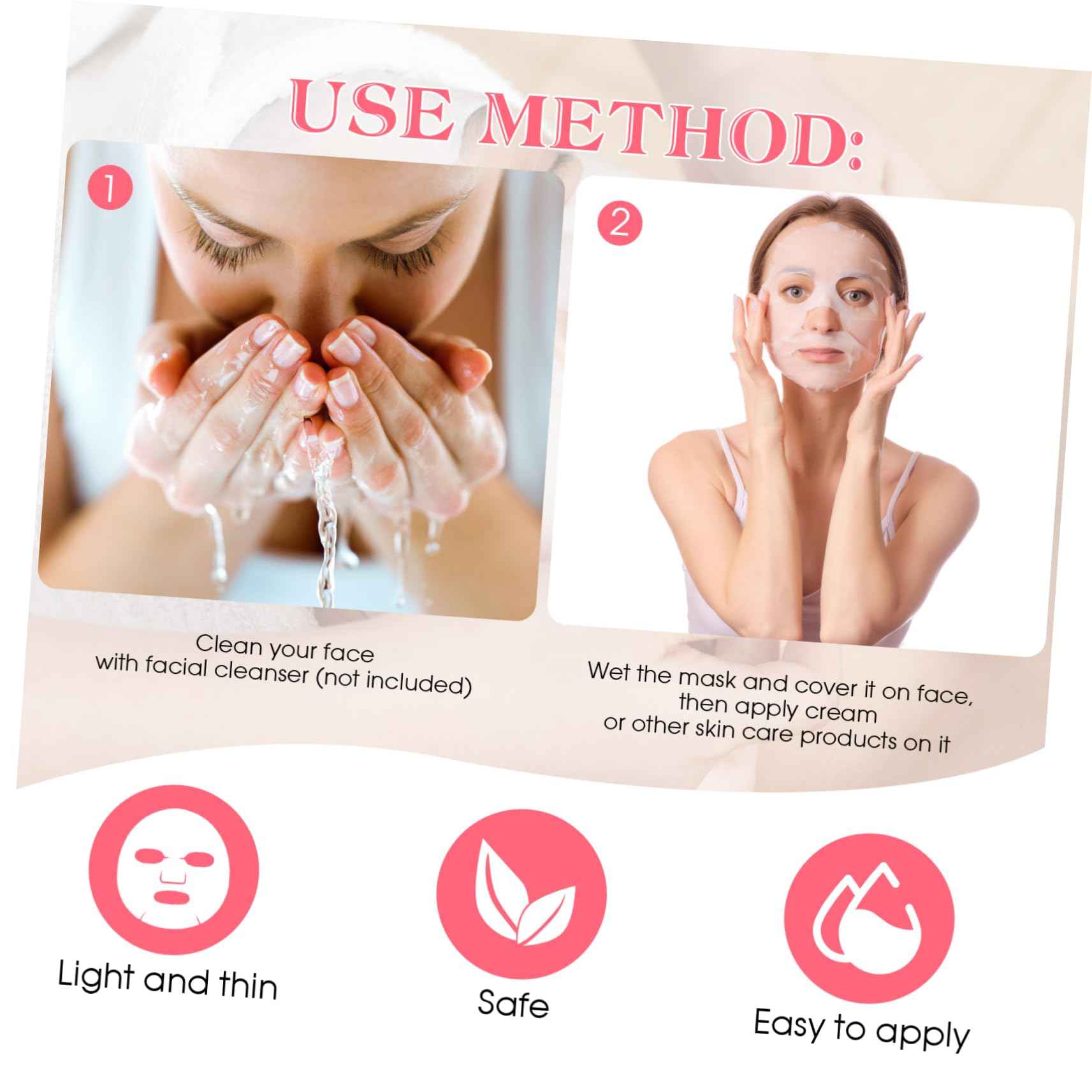 FRCOLOR 100 Pcs Enlarged Cotton Facial Mask Sheets DIY Cosmetic Face Skin Care Mask