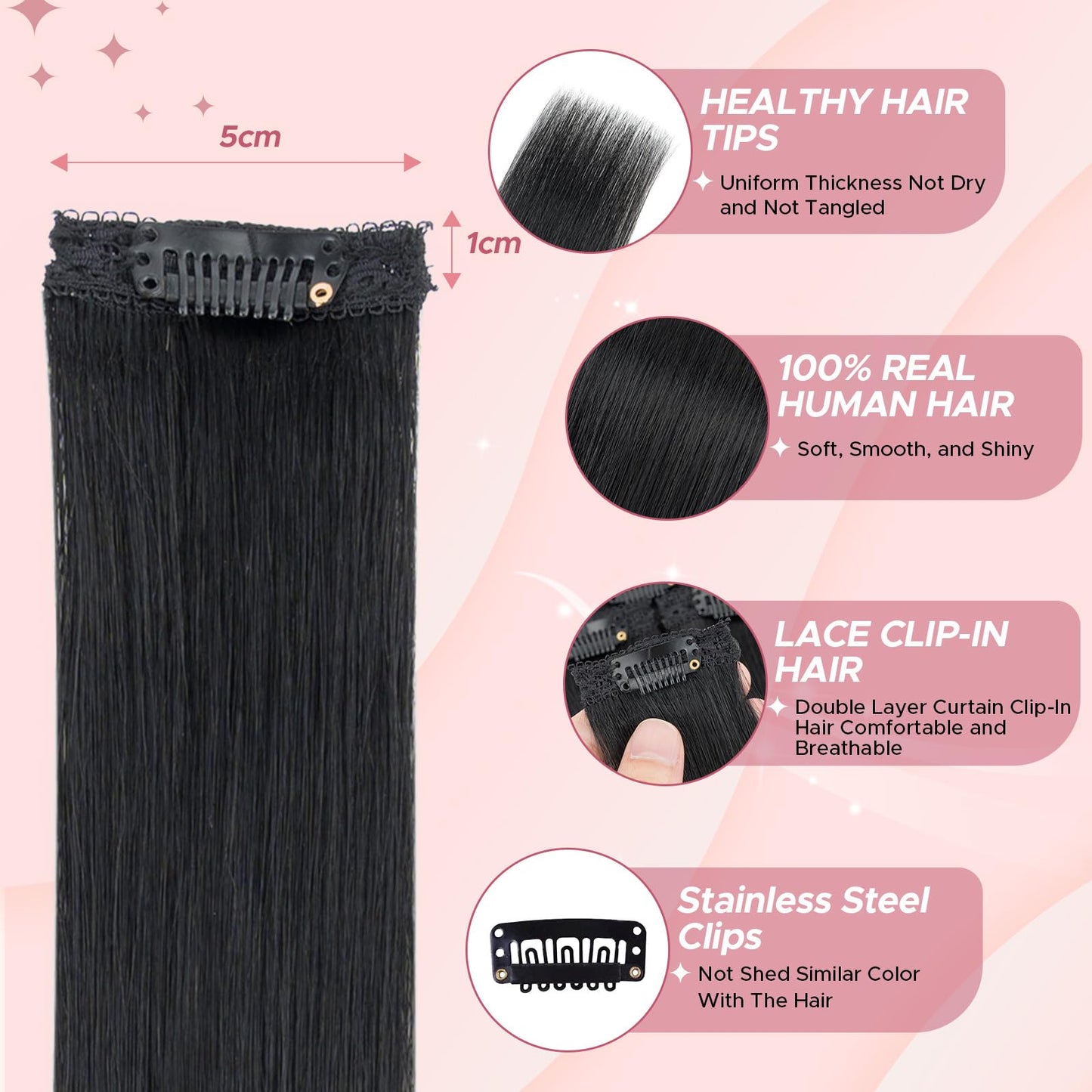 SEGOHAIR Clip in Hair Extensions Real Human Hair for Women, 10 Inch 31g 6pcs, Grey, Straight - Highlight, Add Volume and Length for Daily Wear, Parties, Weddings