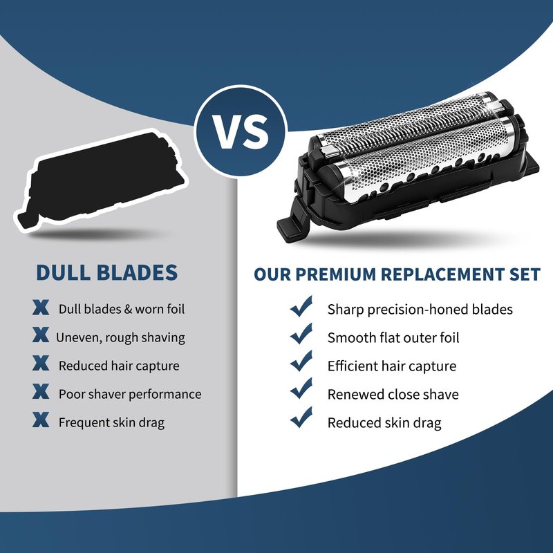 Replacement Foil and Cutter Blade Set for Panasonic WES9013PC Models, Compatible with ARC3 Shavers ES-LL41-K, ES8103S (1 PACK)