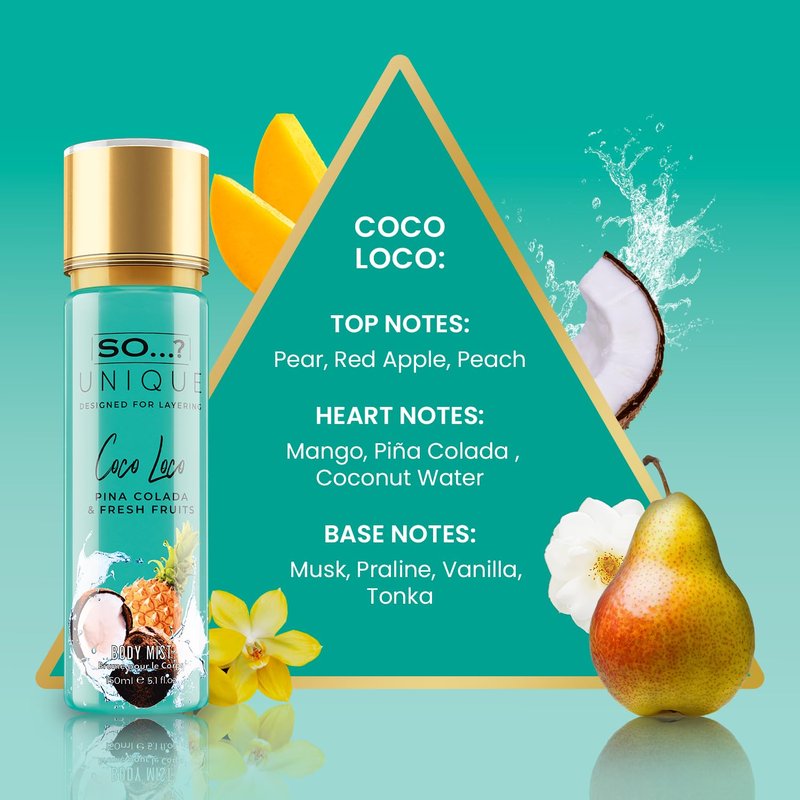 Unique Body Mist - Coco Loco - Pina Coloda by So…? for Women - 5.1 oz Body Mist