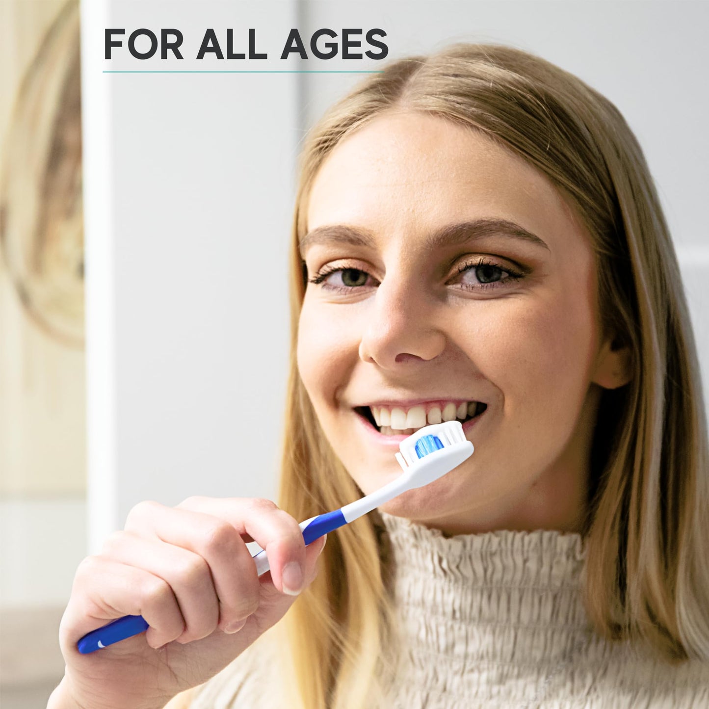 120 Pack Bulk Toothbrushes w/Cover Caps, Individually Wrapped Disposable Travel Toothbrush, Value Size, Long Lasting 3+ Months, Med-Soft Manual Teeth Brush Bristles, 4 Colors (Red Green Blue Pink)