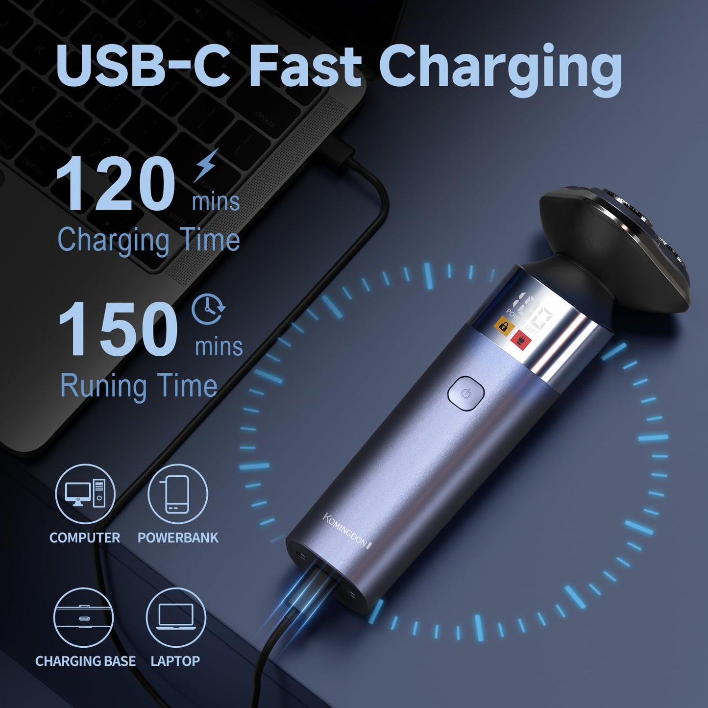 3 in 1 Electric Razor for Men,Cordless Electric Shaver,Men's Grooming kit for Beard,sideburn,Body Hair,Nose and Ear Hair,face,Waterproof,USB-C Charging,Men's Gift