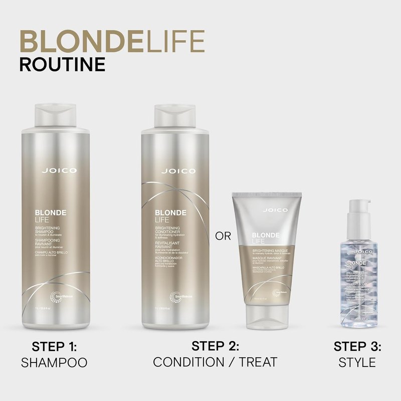 Joico Blonde Life Brightening Shampoo - Sulfate-Free Formula for Soft, Smooth Blonde Hair | Enriched with Monoi & Tamanu Oil