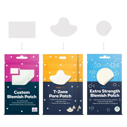 HANHOO T-Zone Pore Patch, Extra Strength & Custom Blemish Patch Bundle - With Salicylic Acid, Niacinamide & Hyaluronic Acid - For Blackhead and Acne Treatment - Korean Skincare - 54 Patches