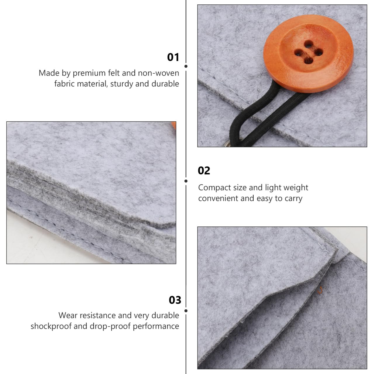 FOMIYES Essential Oil Travel Case 6-Pack Felt Non-woven Fabric Essential Oil Portable Organizer Pouch Travel Carrying Case for Essential Oils, Perfume, Lipstick, Lip Balm