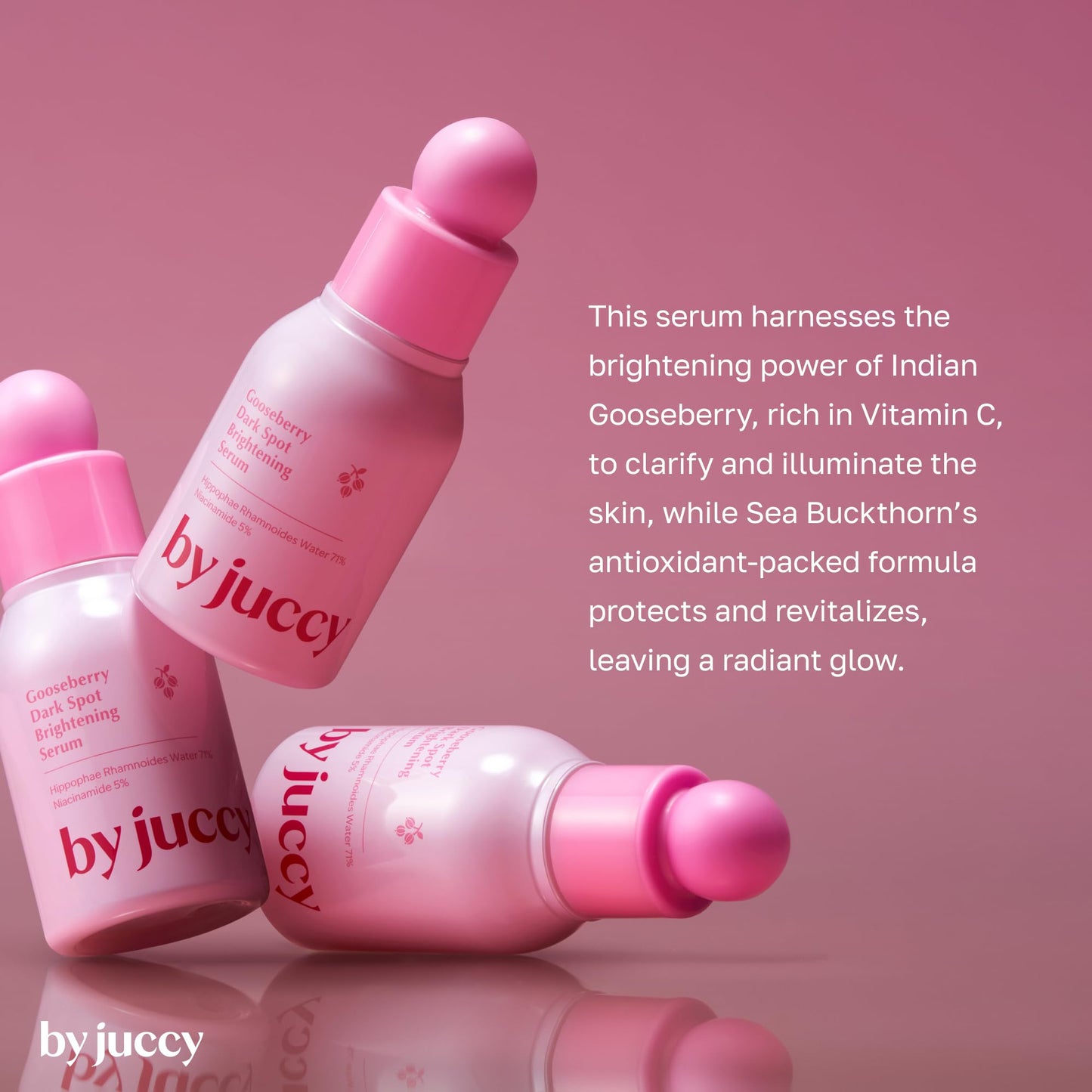 By Juccy Gooseberry Dark Spot Brightening SerumㅣSoothes Sensitive Skin & Strengthens Skin BarrierㅣIndian Gooseberry, Apha-Arbutin, Niacinamide | By Juicy | 1.01 Fl. oz (30ml) |