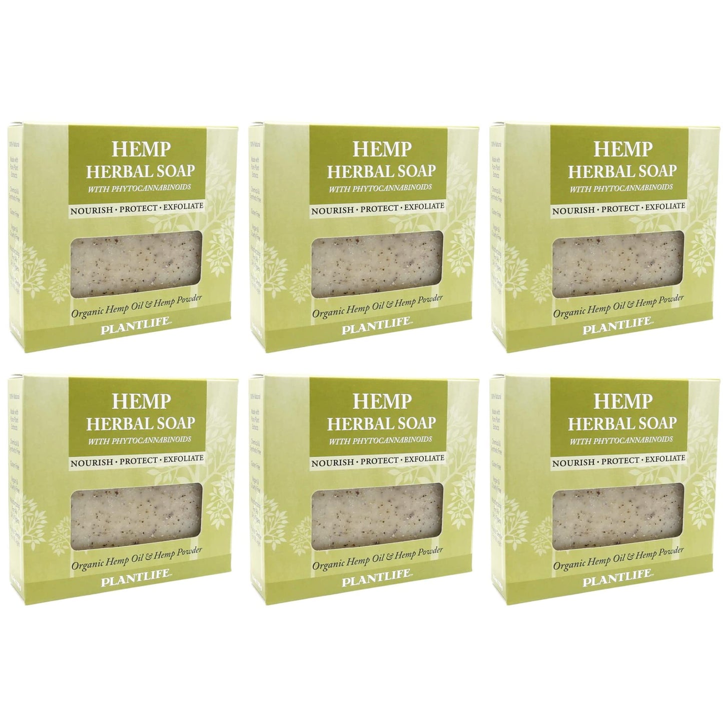 Plantlife Vegan Hemp 6-Pack Soap Bar - Moisturizing and Soothing Soap for Your Skin - Hand Crafted Using Plant-Based Ingredients - Made in California 4.5oz Bar