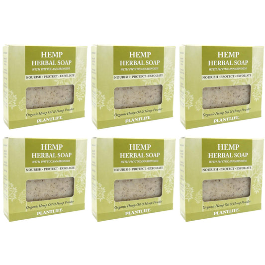 Plantlife Vegan Hemp 6-Pack Soap Bar - Moisturizing and Soothing Soap for Your Skin - Hand Crafted Using Plant-Based Ingredients - Made in California 4.5oz Bar