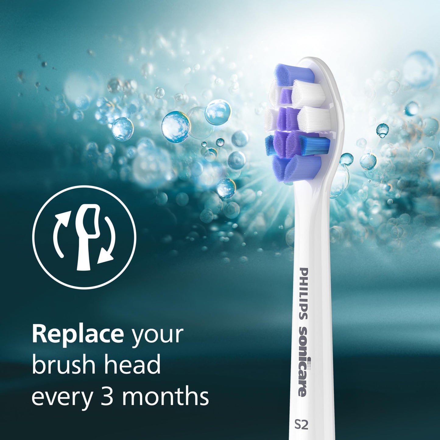 Philips Sonicare S2 Sensitive - Genuine Replacement Electric Toothbrush Heads, White, 6 Pack, HX6056/77