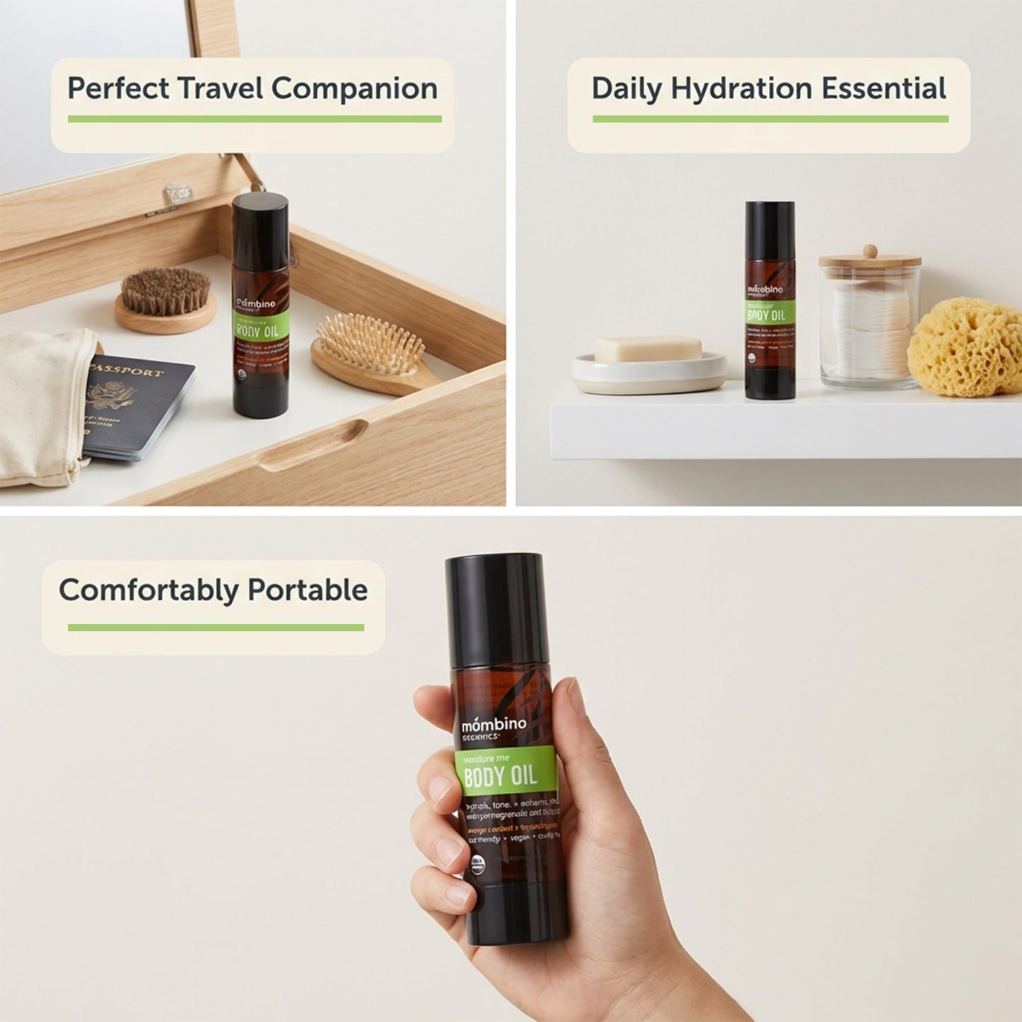 Mambino Organics Moisture Me Body Oil, Skincare Essential, Shea Butter Infused, Fast-Absorbing, Non-Greasy, Soothing Aroma, 4 fl oz, 2-Pack