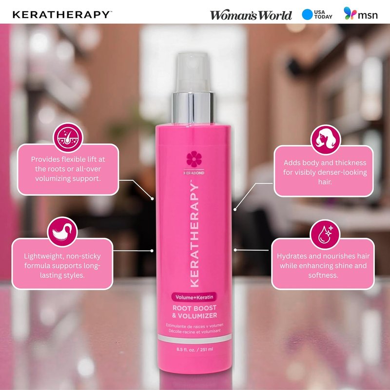 Keratherapy Root Boost Spray - Keratin Infused Volumizer with Hemp Seed Oil & Sea Kelp | 8.5 fl. oz.
