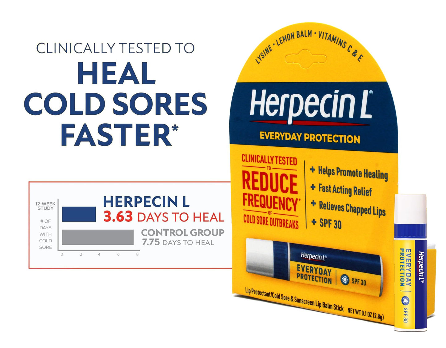 Herpecin-L Everyday Protection SPF 30 Lip Balm 0.1 Oz. - Pack of 6