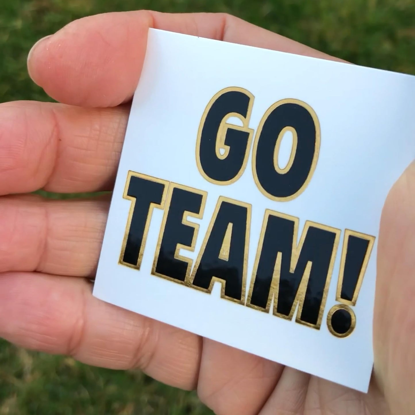 Team Spirit Temporary Tattoos / 48 Pack/Perfect for Game Days - Cheer - School Events - Spirit Day/Skin Safe/Removable (Black & Metallic Gold)