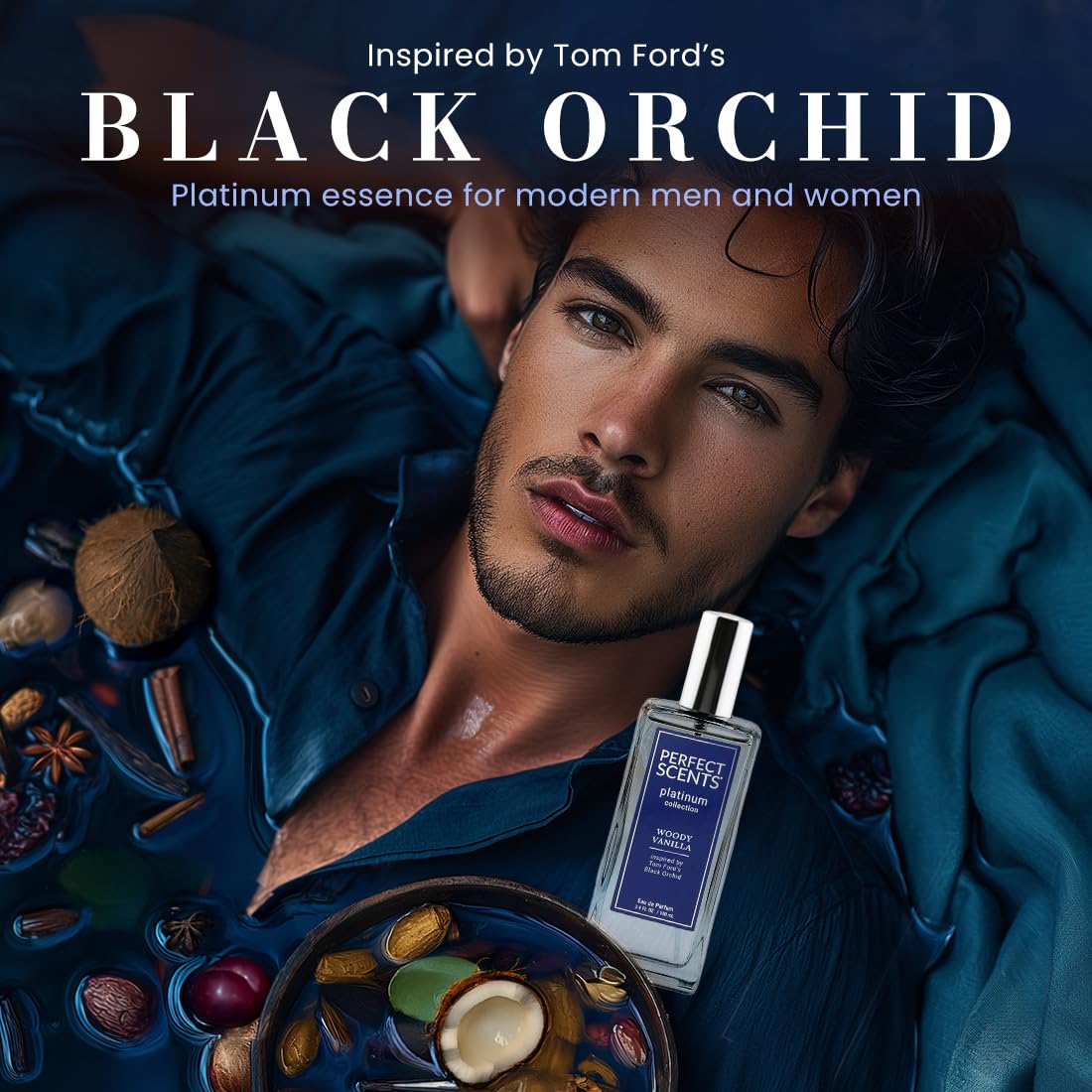 Perfect Scents Fragrances | Inspired by Tom Ford’s Black Orchid | Platinum Collection | Woody Vanilla | Unisex Eau de Parfum | Vegan, Paraben & Phthalate Free | Never Tested on Animals | 3.4 Fl Oz