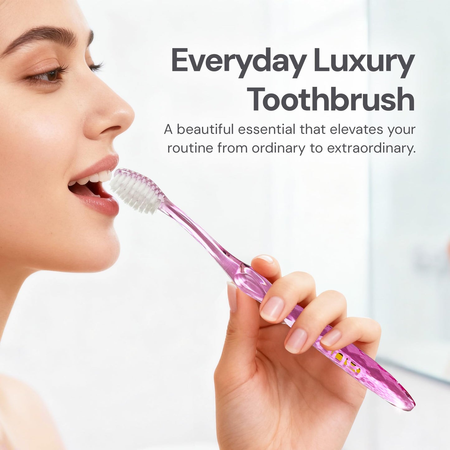 Nano-b Manual Toothbrush for Adults with Sensitive Gums, Silver Soft/Medium Bristles, Travel Case, Blue
