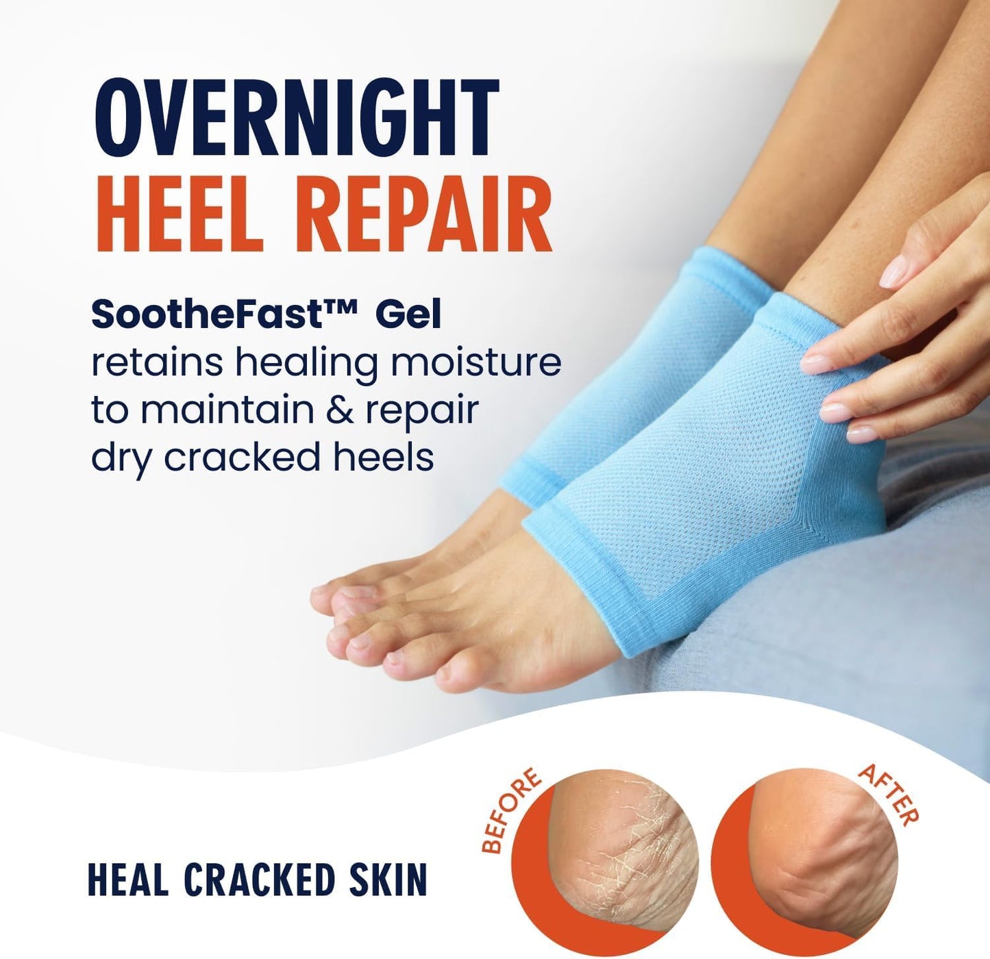 Dr. Frederick's Original Moisturizing Heel Socks for Dry Cracked Heels Treatment - 6 Pairs - Infused with Naturally Nourishing Oils and Butters - Self Care Gifts for Women & Men - Power Pack