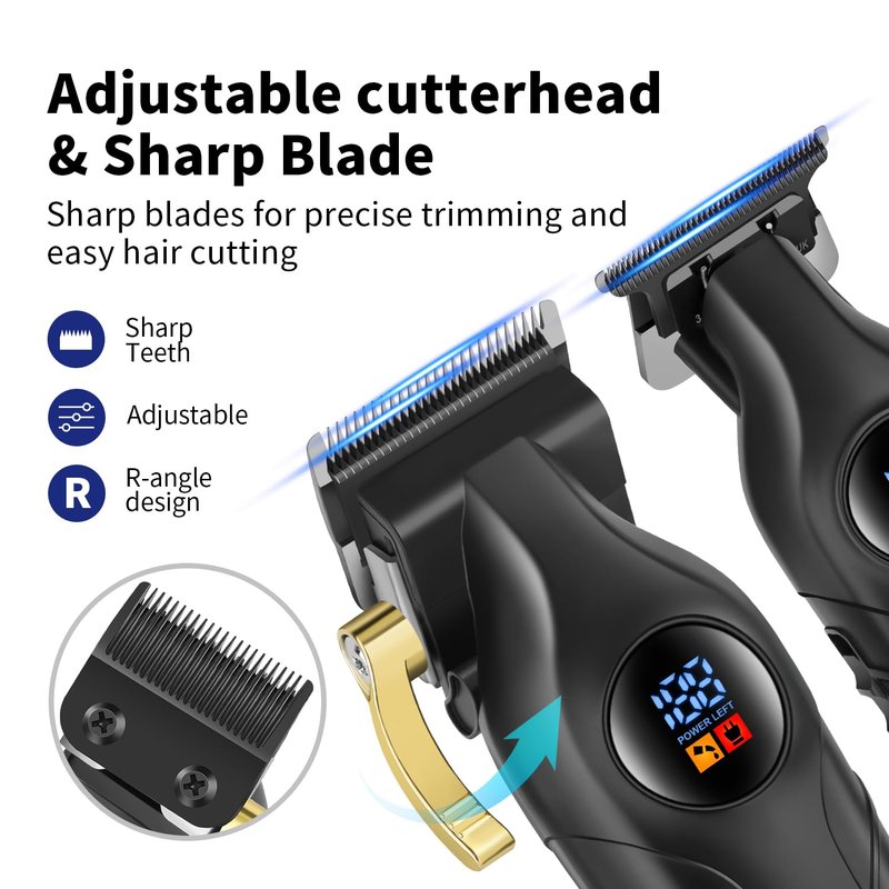 HIENA PRO Professional Hair Clipper Set & Trimmer Kit for Men, Rechargeable Cordless Barber Clippers for Hair Cutting, Haircut Clippers for Men