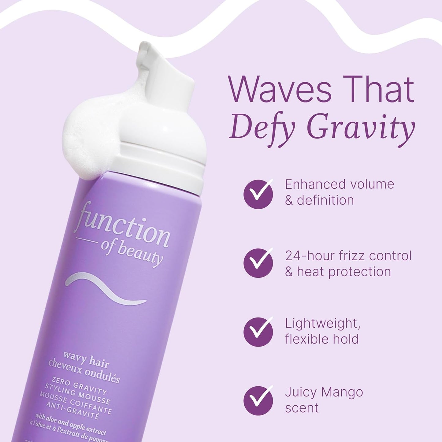Wavy Hair Mousse for Styling - Anti-Frizz Volume & Definition | Lightweight Texturizing Foam for Natural Waves