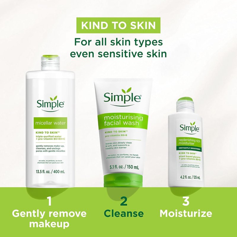 Moisturizing Face Wash - Gentle Facial Cleanser with Vitamin B5 & E | Sulfate-Free, 6 oz
