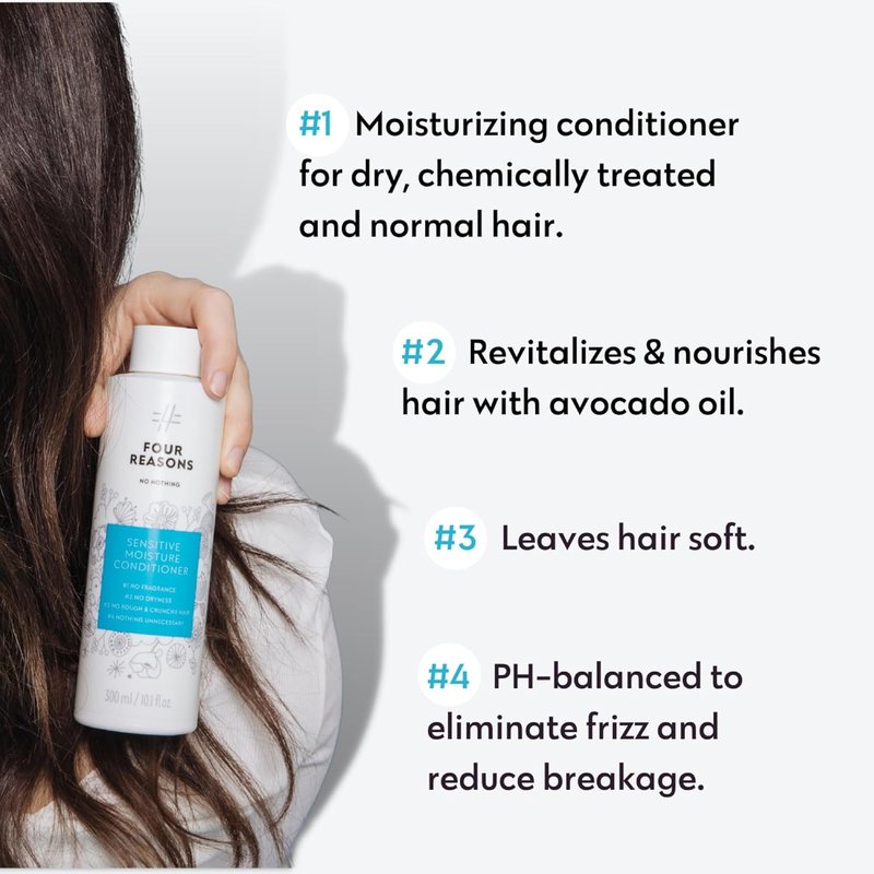 Moisture Conditioner for Dry Hair | Hypoallergenic & Fragrance-Free, 10.15 oz - Vegan Care for Sensitive Scalp
