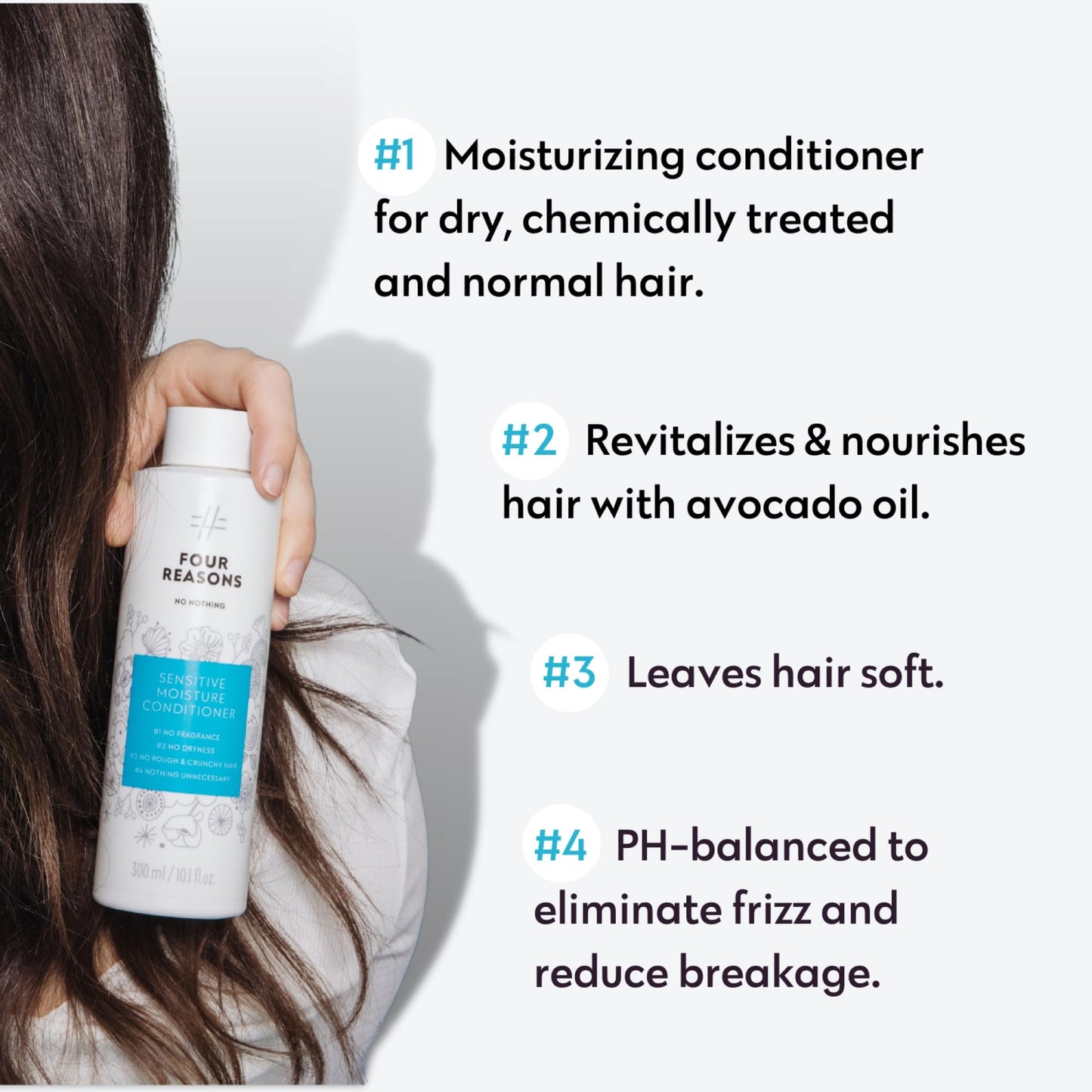 No nothing Moisture Conditioner, Hypoallergenic Care for Dry Hair & Sensitive Scalp, Softens & Hydrates Without Irritation, Fragrance-Free, Vegan, Hair Conditioner for Women, Paraben Free, 10.15 oz