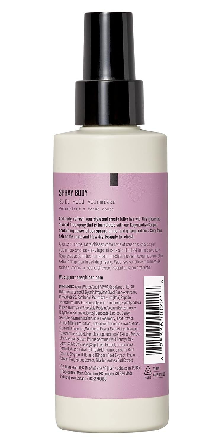 AG Care Spray Body Soft-Hold Volumizer - Lightweight Hair Styling Spray, 5 Fl Oz